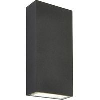 Saxby Morti - Applique LED integrata a 2 luci da esterno Up Down strutturato antracite scuro opaco, vetro IP44
