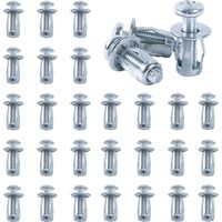 Lot de 20 chevilles murales creuses en métal M8 x 30 - Écrou pétale - Vis à expansion - Chevilles en métal - Chevilles à expansion - Chevilles en métal pour murs minces, portes creuses, tôle