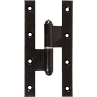 Paumelle droite noire renforcée 160 x 120 mm – Grand écart pour fixation à visser – Pour bois dur et teck – Résistance accrue – Faure Et Fils