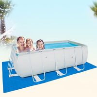 445 x 254 cm rechteckige Pool-Bodenplane, wasserdichte PE-Abdeckung für oberirdische Schwimmbecken, Plane, sonnenbeständige Plane zum Streichen, Campingplane