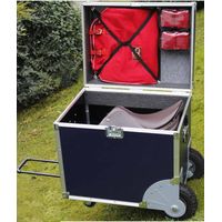Baule trolley da viaggio portasella in laminato plastico con manico a scomparsa: Trolley verde