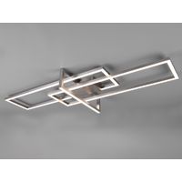 Große LED Deckenleuchte SALINAS mit Switch Dimmer Silber matt, Breite 100cm