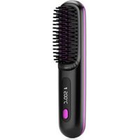 Lisseur à cheveux portable, rechargeable et sans fil, mini peigne lissant, lisseur de voyage portable (noir)