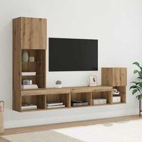 Meubles TV muraux-Banc TV-Meuble Télé Chêne artisanal Bois d'ingénierie