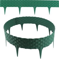 Rasenkante Rattanoptik I Grün I 4x80 cm Module I Kunststoff Beeteinfassung für Beet-& Rasenabgrenzungen I Flexible Beetumrandung