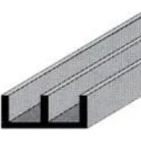 PROFILO DOPPIA U IN ALLUMINIO ANODIZZATO IN BARRE DA 2 METRI LARGHEZZA 16 mm - ALTEZZA 12 mm - SPESSORE 1 mm