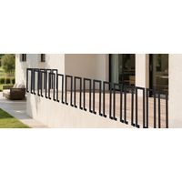 Wolketon 100 cm Negro Barandilla de escalera ovalada en forma de U con pasamanos de hierro, barandilla de hierro para interior y exterior, montaje lateral universal