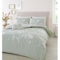 Catherine Lansfield Meadowsweet Floral Single Duvet Set Green