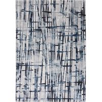 Tapis gris bleu à poils courts de design contemporain moderne Double CEL001