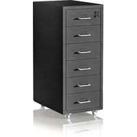 Steel Mobile Desk Pedestal, 6 Drawers, Lockable