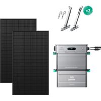 Zendure SolarFlow 800 Pro 2 – Balkonkraftwerk mit Speicher, 2640W Solar-Eingang, 1000W AC-Laden, 800W Ausgang, KI-Energiemanagement, mit AB2000L, 2x450W Solarpanel, Solarmodul-Wandhalterung