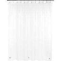 Shower Curtain Liner - 72 X 72 Inches - Polyester - TPU Coated - Waterproof - Mold Resistant - 12 Metal Eyelets - Clear