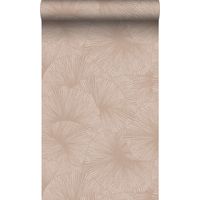 papier peint effet 3D feuilles terracotta claire - Origin Wallcoverings