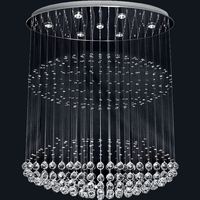 plafonnier inês 7xgu10 l.103xw.50xh.120cm cristaux et feuille de chrome nickelé