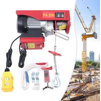 Treuil électrique professionnel avec télécommande - 220 lbs - Grue - Câble télécommandé pour usines, entrepôts, construction