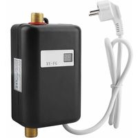 Scaldabagno elettrico 220V 3400W Scaldabagno istantaneo adatto per convertire l'acqua fredda in acqua calda Temperatura del flusso d'acqua regolabile per cucina Bagno (nero), DEBUNS