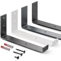 HOLZBRINK Metall Regalträger Regalhalter für Wandregal, Wandhalterung 250mm, Rohstahl mit Klarlack, 6 Stück, HLR-J-250-0000