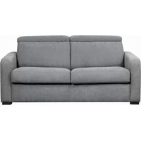Canapé CAROLE convertible 3 places couchage quotidien 160x190cm en tissu - Gris clair