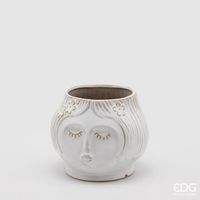EDG Enzo De Gasperi Vaso Faccia Lady H. 14cm D. 16cm Ivory Avorio