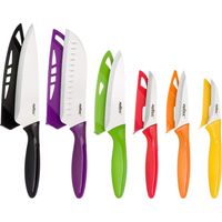 zyliss E920144 Set di Coltelli da Cucina in 6 Pezzi, Taglie Multiple, Acciaio Inossidabile, Multicolore, Bianco, Coltelli da Cucina Multiuso, Lavabili in Lavastoviglie