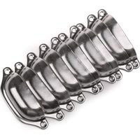 Set mit 10 Türknaufgriffen, 98 mm, Dekoration für Möbel, Schubladen, Vintage-Möbelgriffe, Möbelknöpfe, Muschel-Türgriffe mit Schrauben – Silber
