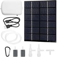 Pompe d'aération GoolRC avec tube d'aération solaire pour bassin, pierre à air et batterie 2000 mAh – Convient aux bassins à poissons et à la décoration
