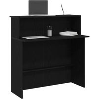 Vidaxl – Bureau de réception noir 100x50x103,5 cm – Bois d'ingénierie durable – Comptoir intégré pour espaces professionnels – Rangement optimisé