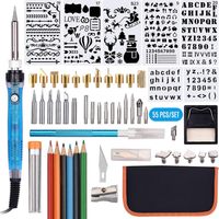 Wood Burning Tool Kit 55PCS Professional Pyrography Pen Soldering Iron Set Adjustable Temperature fr