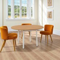 Table extensible blanche plateau effet bois Ă100-131 cm ARDEN