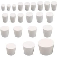 22Pcs Bouchon en Caoutchouc Solide Caoutchouc Bouchon Conique pour Laboratoire Bouchons en Caoutchouc de Forme Conique Blanc Bouchon en Caoutchouc pour Laboratoire Blanc(000-1, 3-8)