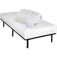 OLYMPE LITERIE Pack Prêt à dormir KLO 90x190 cm Matelas Mousse Haute Densité + Sommier + Accessoires