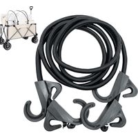 Carabiner Elastic Cords, 2m Heavy Duty Elastic Straps for Camping Gear, Outdoor Secure Tie Down Stretching Rope with Hooks, Ideal for Motorcycle
