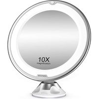 Miroir de maquillage Beautural avec grossissement x10 et éclairage LED, fixation à rotule orientable à 360°