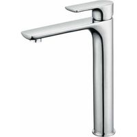 Mitigeur Lavabo Design à Bec Haut Grand Robinet Salle de Bain Chromé avec Mousseur Démontable Robinet de Lavabo en Laition Robinet haut salle bain