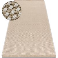 Tapis JUTE 3731 crème / beige - jute, tissé à plat, franges beige 200x290 cm