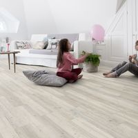 Gerflor – Lame de sol PVC adhésive effet bois ceruse blanc – 2.20 m² – Compatible pièces humides – Pose facile sans colle