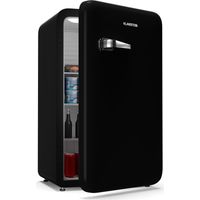 Klarstein Audrey Evo Retro Fridge, 112L Capacity, Compact Fridge Without Freezer, Quiet 40 dB, Reversible Door, Adjustable Feet, 0-10°C Thermostat, Black
