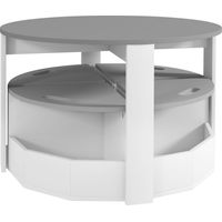 Set Tavolo e 4 Sgabelli Salvaspazio Vano Contenitore Legno Grigio