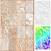 16 Pièces Pochoirs pour Peinture en Plastique,28 × 18 cm DIY Pochoirs Pochoirs de Peinture Réutilisables,Pochoirs de Peinture Réutilisables pour DIY Scrapbooking Bois Meubles Mur Maison Décor