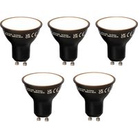 Set of 5 Smart GU10 LED Bulbs Black 7W 600lm 3000K
