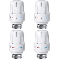 4 PCS Tête Thermostatique Radiateur, Tête Thermostat Radiateur TRV M30 x 1,5, Vanne Thermostatique Radiateur, Vannes de Radiateur de Radiateur pour Système de Chauffage pour Maison et Bureau