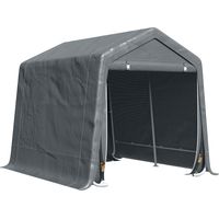 Tenda Garage 2.4x2m per Veicoli e Biciclette in Metallo e Tessuto PE, Grigio Scuro