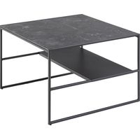 Table basse 2 niveaux effet marbre design contemporain FÉLICE
