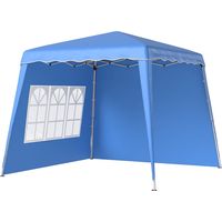2.4 x 2.4m Two Wall Pop Up Gazebo - Blue