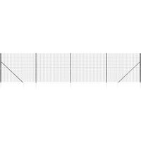Wire Mesh Fence with Spike Anchors Anthracite 2.2x10 m vidaXL