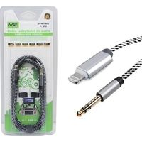 Cabo Adaptador Áudio Lightning para 3.5mm, 1.5M, Trançado - Preto/Branco