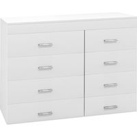 Mobile con Cassetti Cassettiera per Camera, Cucina, Bagno 90×35×73cm Bianca