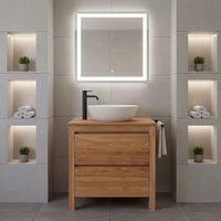 Meuble sous vasque en teck massif 80 cm, Varedo