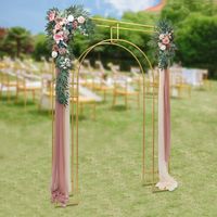 Arco de boda metálico con diseño de puerta de árbol de uvas, flores y marco de globos de 2,5 m.