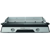 Kitchenchef – Plancha électrique 2200W – Dimensions 10 x 61 x 34 cm – Plaque en fonte d'aluminium – Thermostat réglable pour 6 personnes